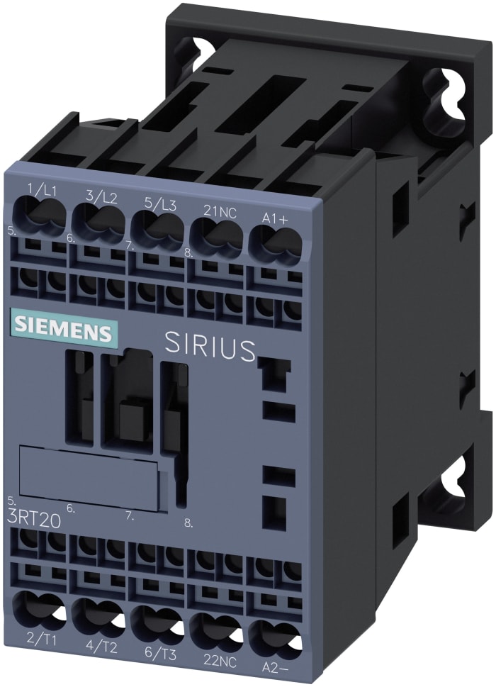 Siemens, SIRIUS Control Relay 3 NO, 11A F.L.C, 22A Contact Rating, 5.5 kW, 24V dc 3