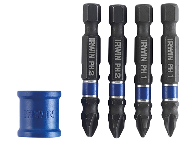 Irwin Impact Bit Set 5 Pieces, Phillips, Pozidriv