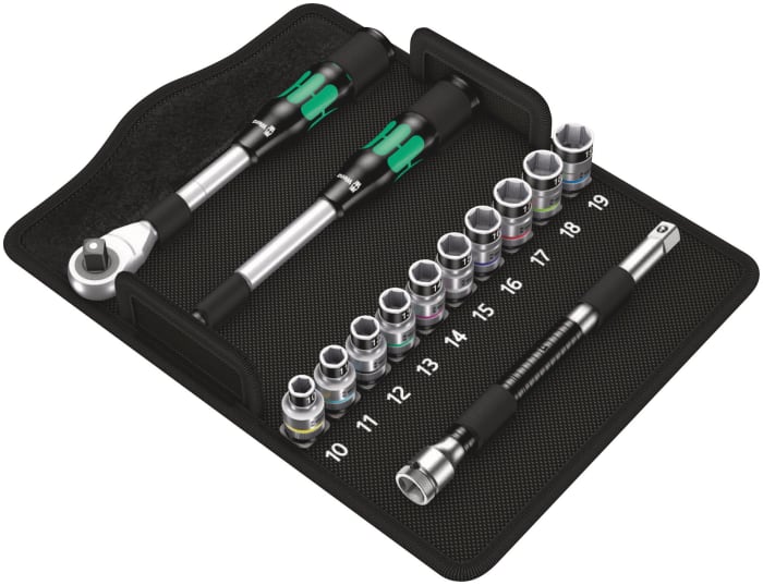 05004090001 Wera Wera 13Piece Socket Set, 1/2 in Square Drive, 10 →