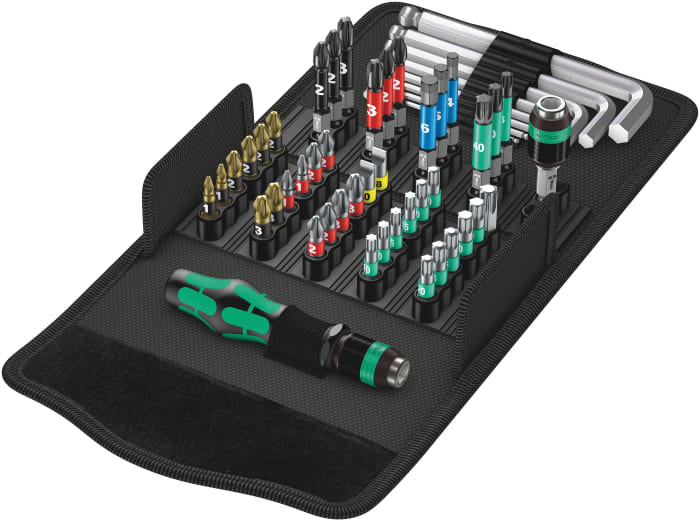 Wera Driver Bit Set 52 Pieces, Hexagon, Phillips, Pozidriv, Slotted, Torx