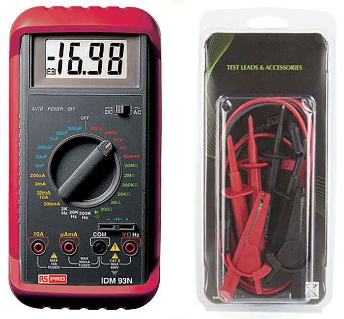 RS PRO Handheld Digital Multimeter, 10A ac Max, 10A dc Max, 600V ac Max