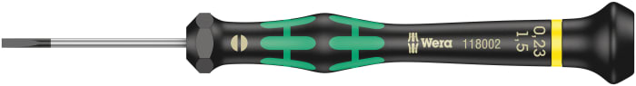 Tournevis de précision Wera, pointe , pour vis Fendu 1,5 x 0,23 mm type Tournevis de précision