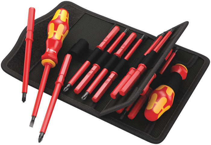 Wera Phillips; Plusminus Phillips; Plusminus Pozidriv; Pozidriv; Slotted Interchangeable Insulated Screwdriver Set,