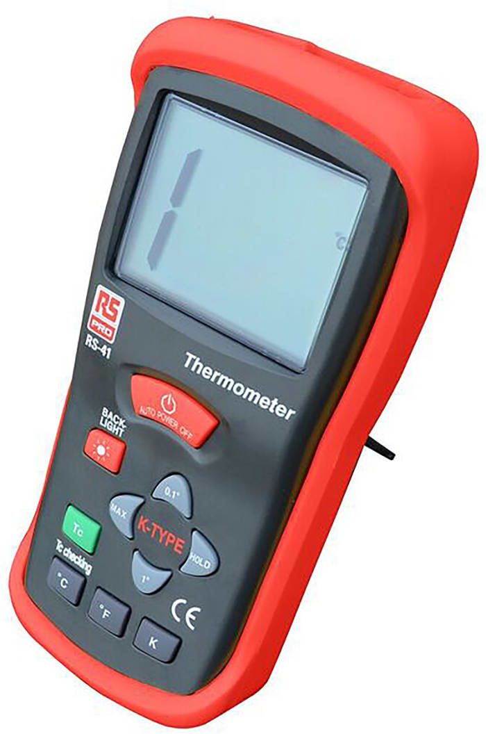 Termómetro digital RS PRO RS41, calibrado RS, con 1 canal para sondas tipo K