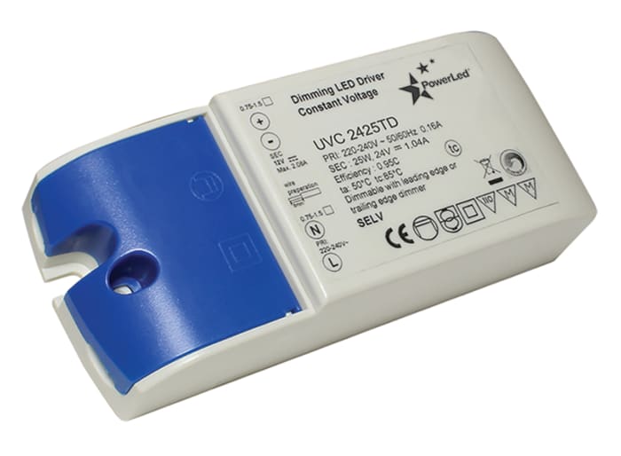PowerLED LED Driver, 24V Output, 25W Output, 1.04A Output, Constant Voltage Dimmable