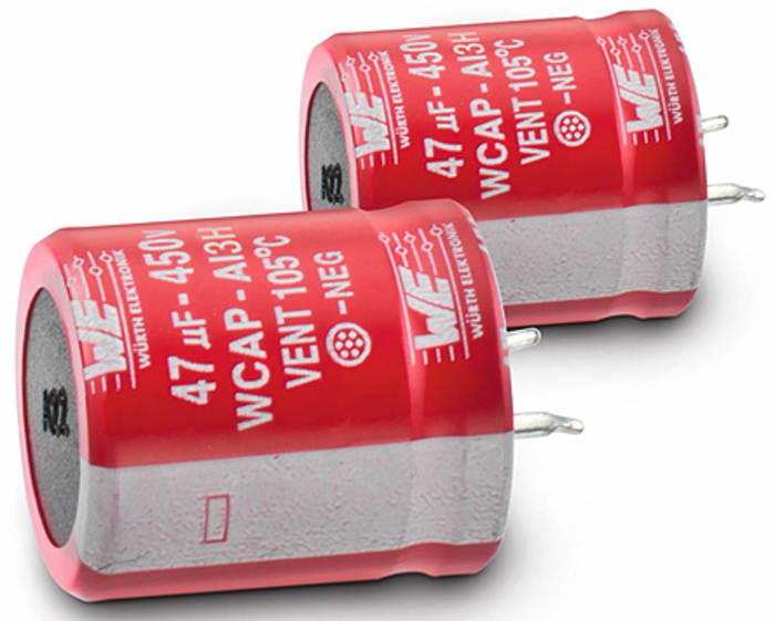 Wurth Elektronik 100μF Electrolytic Capacitor 450V dc, Through Hole - 861141483003