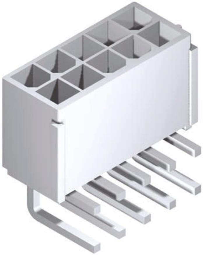 Embases de circuit imprimé Molex, Mini-Fit Jr., 10 pôles , 4.2mm, 2 rangées , 7.0A, Angle droit