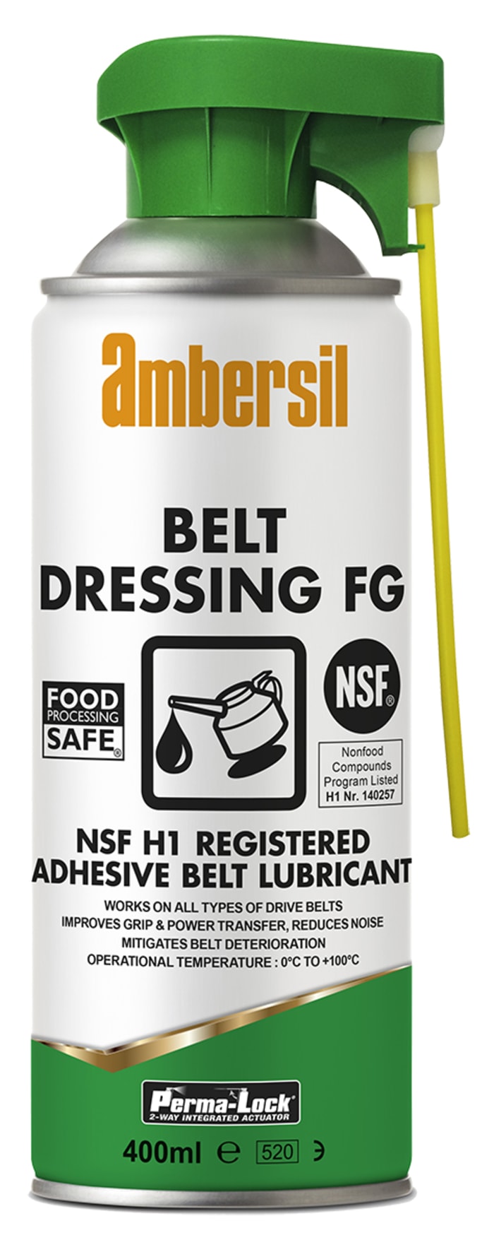 Ambersil Perma-Lock Belt Dressing FG Dry Lubricant Lubricant 400 ml Aerosol