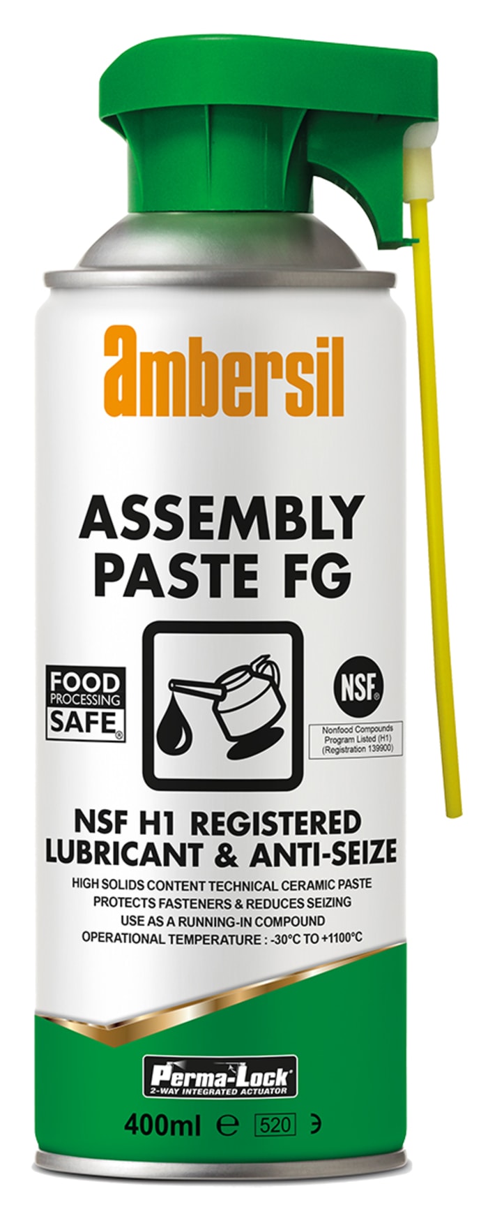 Lubrifiant Ambersil Perma-Lock FG, Aérosol 400 ml, NSF