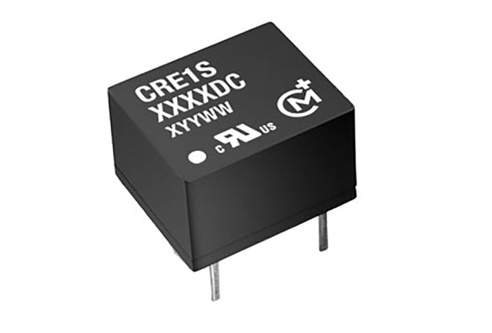 Murata Power Solutions CRE1 DC-DC Converter, 5V dc/ 200mA Output, 4.5 → 5.5 V dc Input, 1W, Through Hole, +85°C