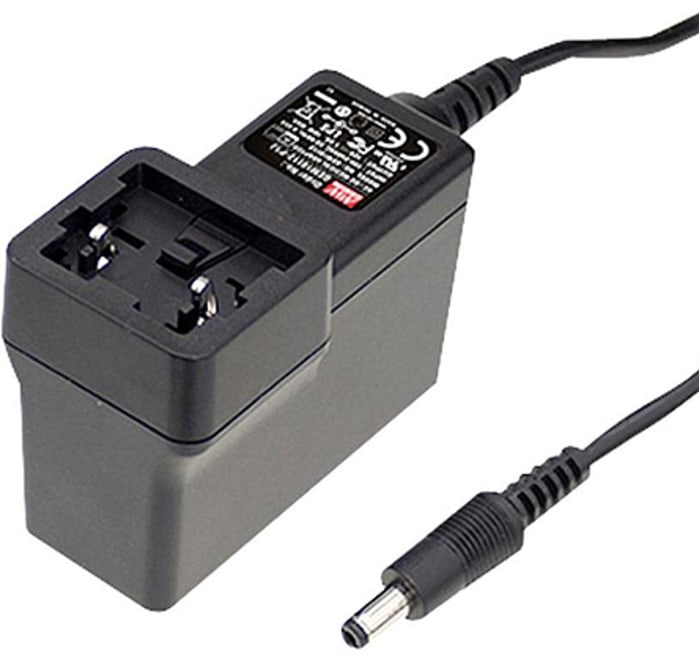 MEAN WELL 30W Plug-In AC/DC Adapter 12V dc Output, 2.5A Output