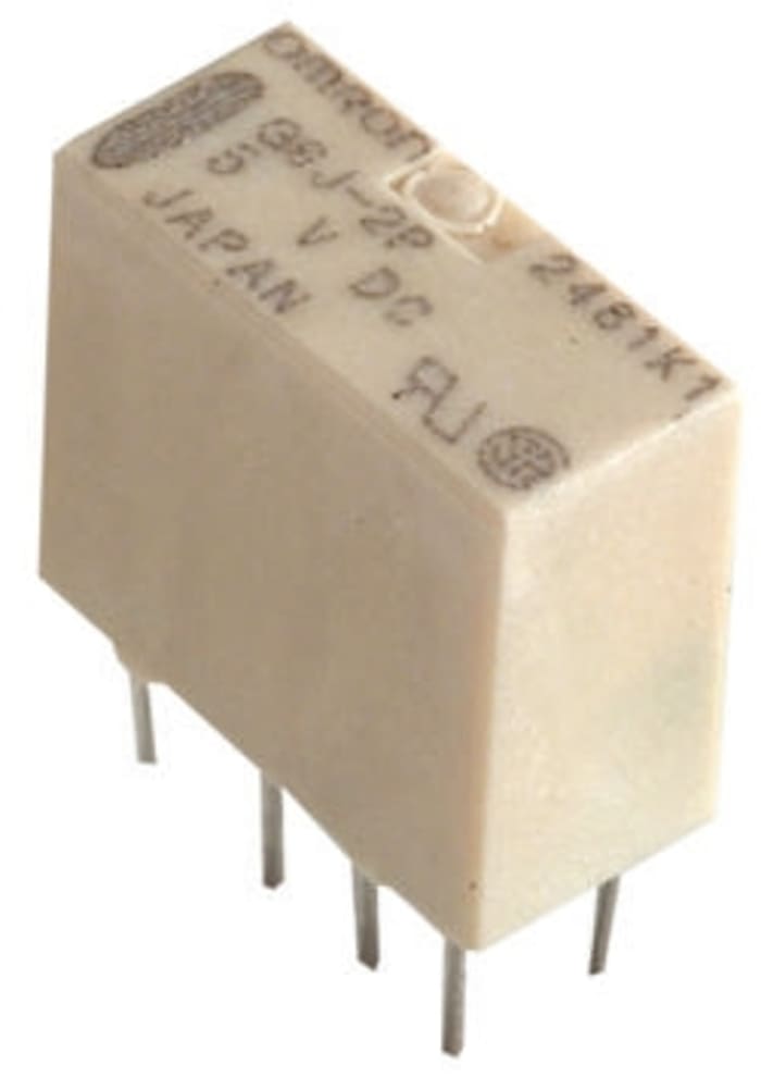 Relé de enclavamiento Omron, DPDT, 24V dc, montaje en PCB