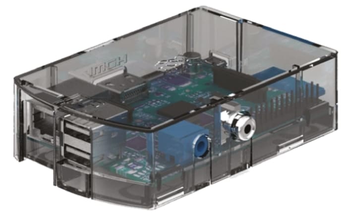 Raspberry Pi Type B in Clear case
