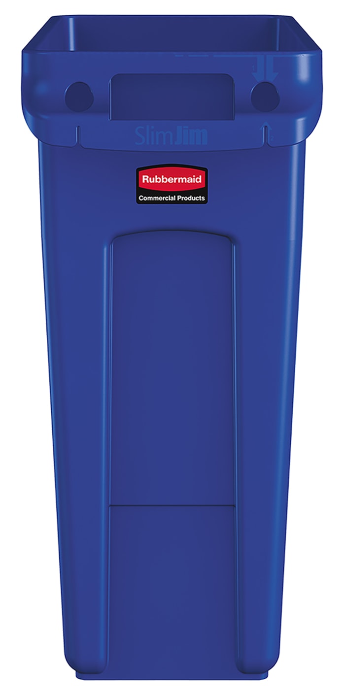 Rubbermaid Commercial Products Slim Jim 60L Blue Waste Bin