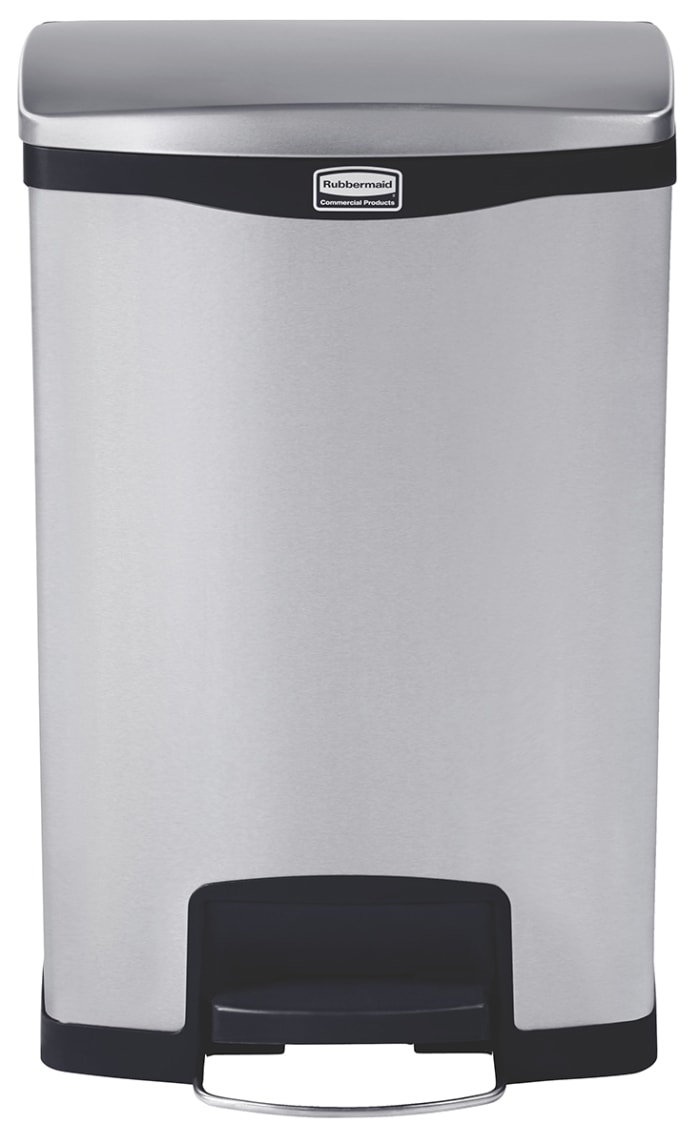 Contenedor Rubbermaid Commercial Products Cromo con pedal de 50L de Acero Inoxidable