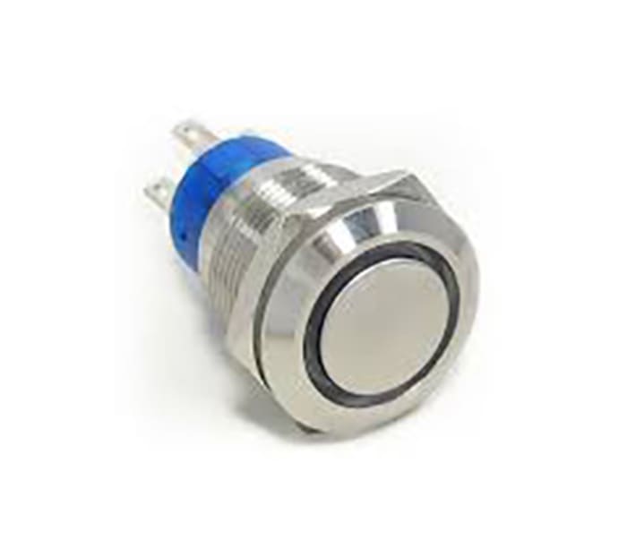 TE Connectivity Illuminated Push Button Switch, Momentary, Panel Mount, 22.2mm Cutout, SPST, White LED, 250V ac, IP67