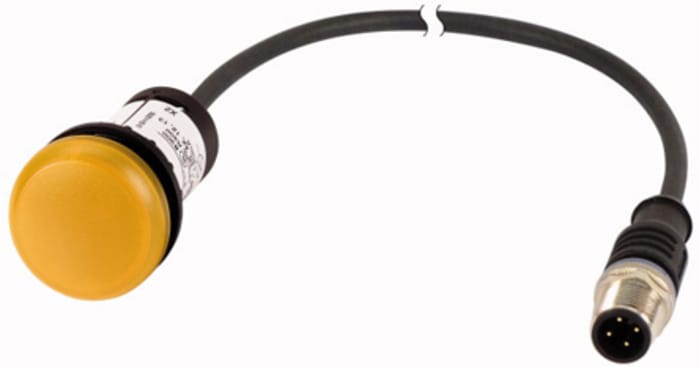 Eaton Panel Mount Yellow LED Indicator 22mm Cutout IP67 IP69K Round 24V ac dc