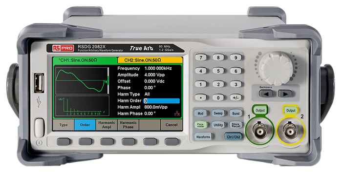RS PRO Arbitrary Waveform Generator, 80MHz Max, 1 μHz Min
