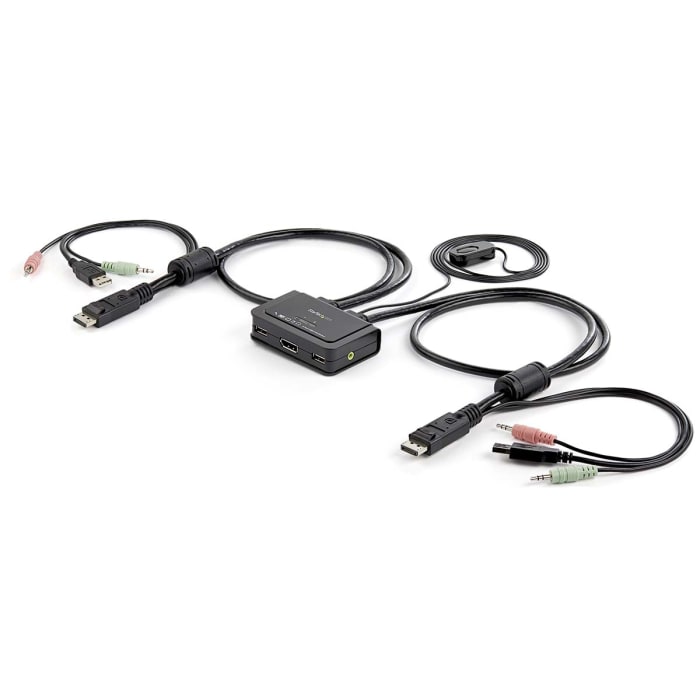 StarTech.com 2 Port USB DisplayPort KVM Switch, 3.5 mm Stereo 2560 x 1900 Maximum Resolution