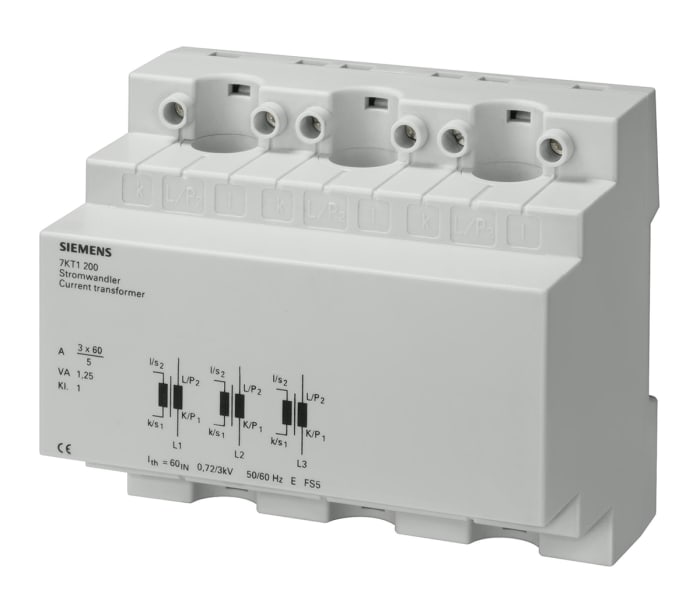 Siemens 7KT12 Series Straight Through Current Transformer, 150A Input, 150:5, 5 A Output, 13mm Bore