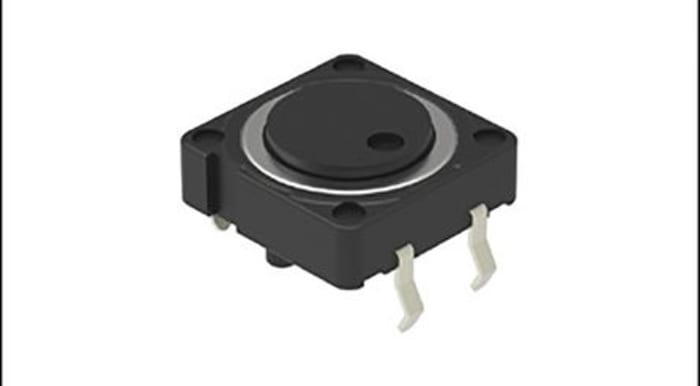 Alps Alpine Black Flat Button Tactile Switch, SPST 50 mA @ 12 V dc 0.8mm PCB