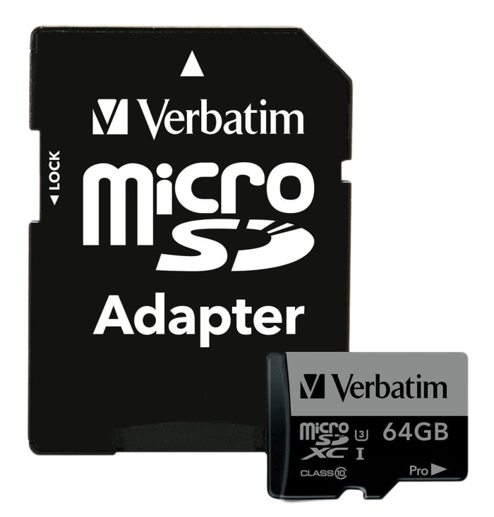 Verbatim 64GB SDHC Micro SD Card, Class 10, UHS-1 U3