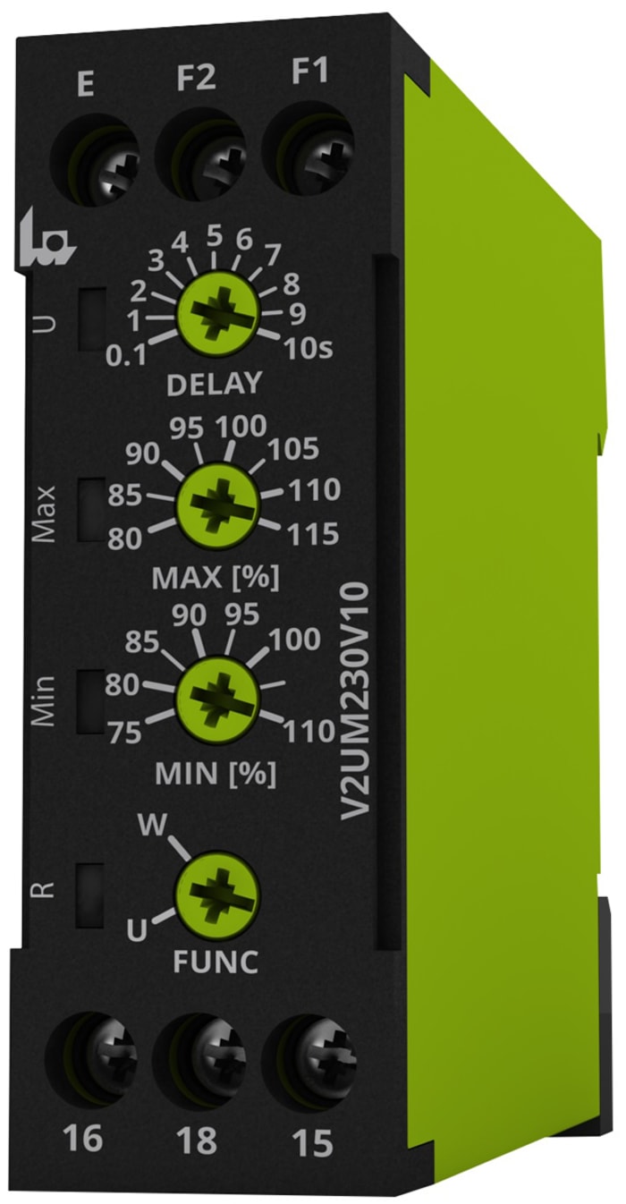 Tele Voltage Monitoring Relay, 1 Phase, SPDT, Maximum of 230 V ac/dc, Maximum of 24V dc, DIN Rail