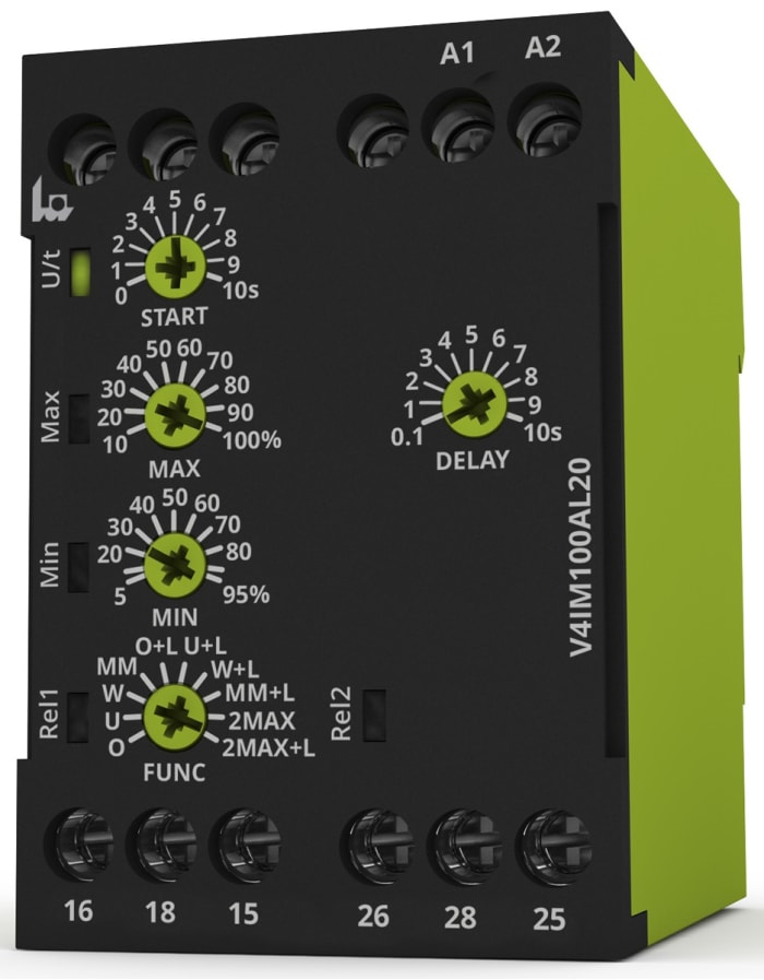 V4IM100AL20 24240V AC/DC Tele Tele Current Monitoring Relay, 1 Phase