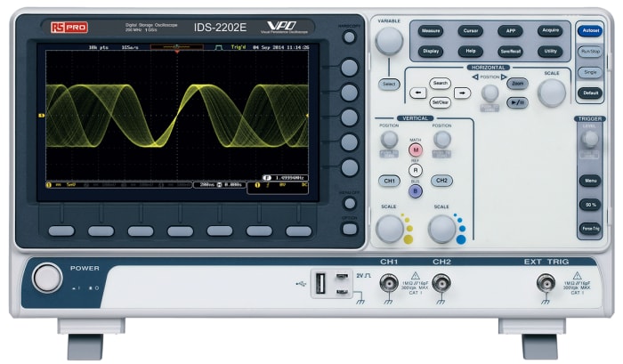 RS PRO IDS2202E, 200MHz Bench Oscilloscope, 2 Analogue Channels