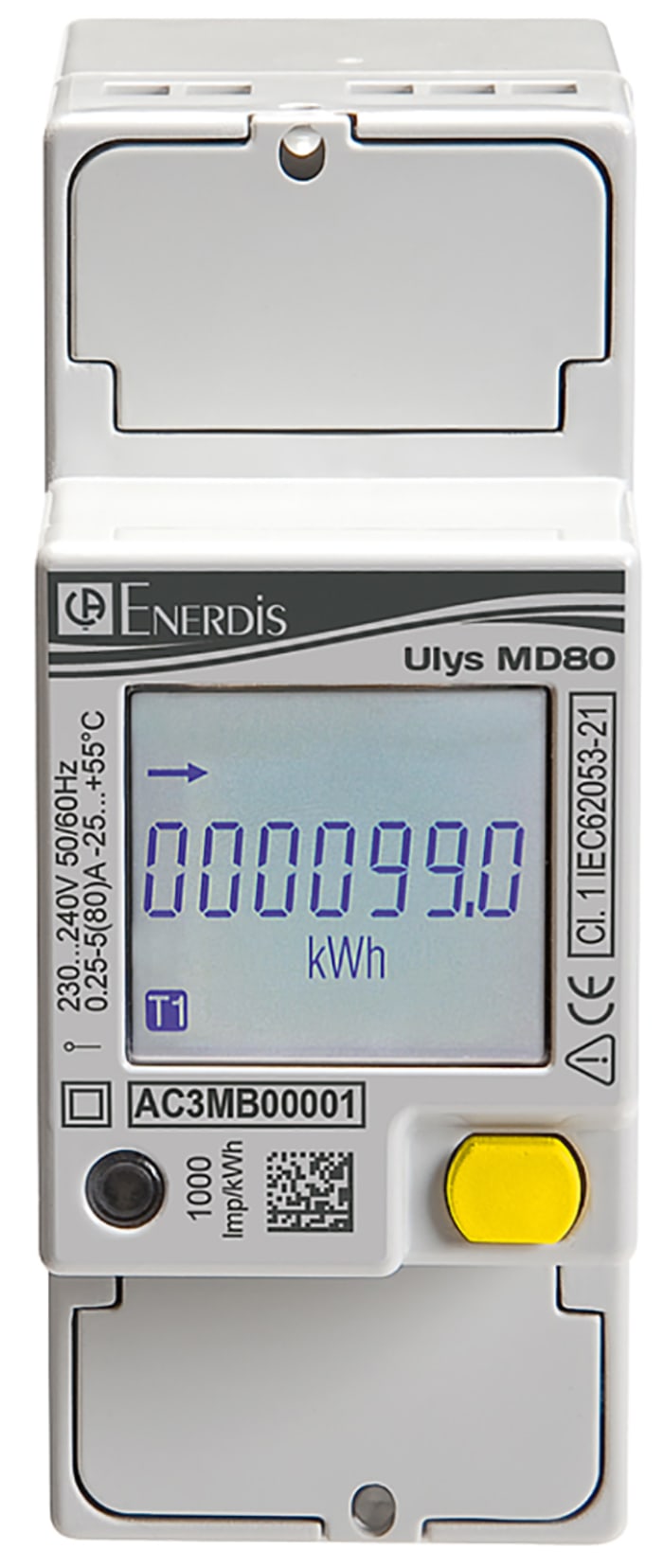 Medidor de energía Chauvin Arnoux Energy serie ULYS, display LCD, con 8 dígitos, 1 fase