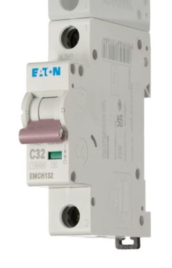 Eaton MEMShield MCB, 1P, 32A Curve C, 230V AC, 48V DC, 10 kA Breaking Capacity