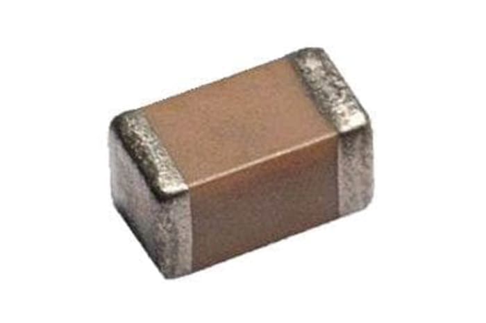 Condensateur céramique multicouche MLCC,  CMS, 100nF, 10V c.c., ±10%, diélectrique : X5R