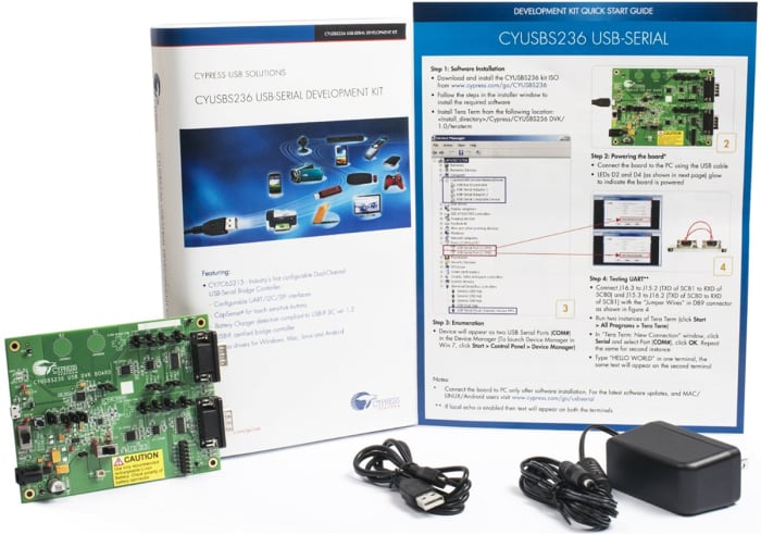 CYUSBS236 Infineon | USB-Dual Serial Bridge Development Kit | 124-4161 | RS