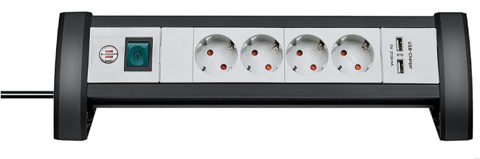 Rallonge électrique brennenstuhl 1.8m, 4 prise Schuko, USB