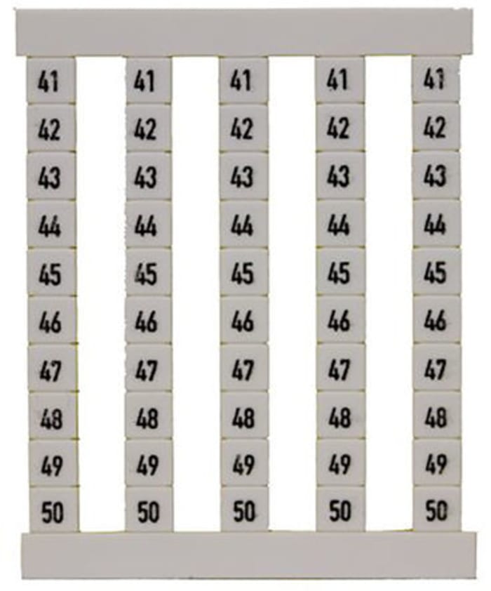 Weidmuller Terminal Marker for use with Electronic Sub-Assemblies, Plug-In Connectors, Weidmuller Cable Connectors