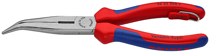 Alicates de largo alcance Ángulo recto Knipex, mordaza de 73mm, corte máx. Cable rígido: 2,2 mm, cable rígido medio: