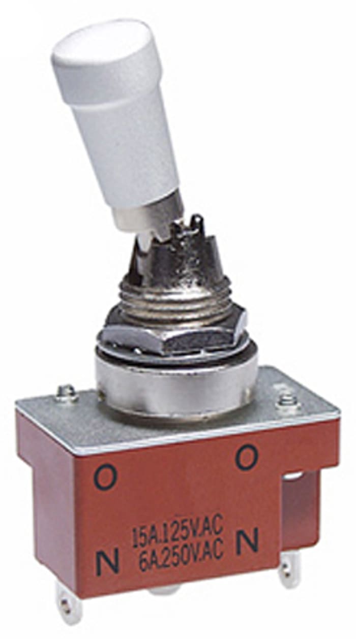 NKK Switches Toggle Switch, Panel Mount, Latching, SPDT, Solder Terminal, 30 V dc, 250 V ac