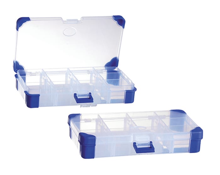 RS PRO 12 Cell Polypropylene, Adjustable Compartment Box, 30mm x 200mm x 110mm