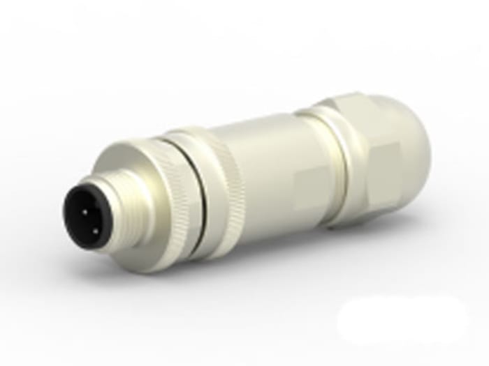 TE Connectivity Circular Connector, 5 Contacts, Cable, M12 Connector, Plug, Male, IP67, T411 Series