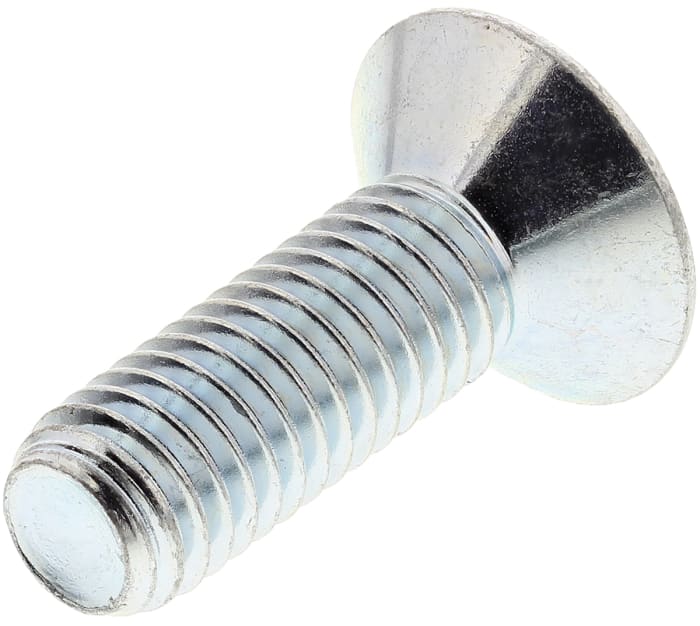 RS PRO Bright Zinc Plated Steel Hex Socket Countersunk Screw, DIN 7991, M12 x 80mm