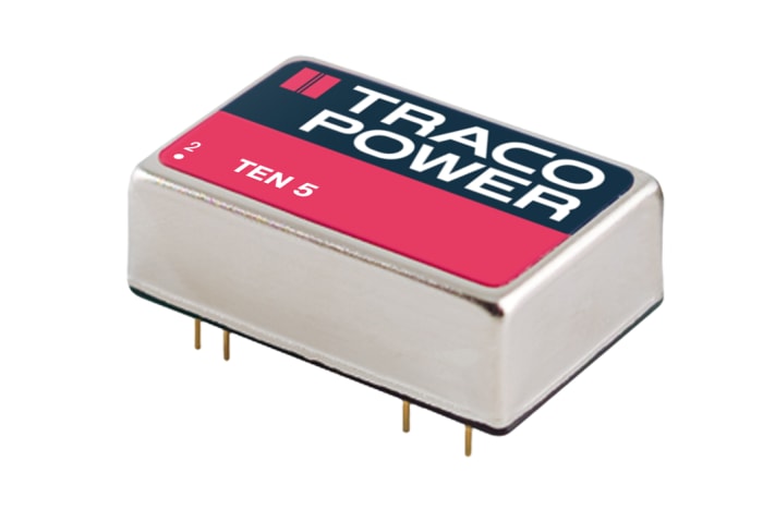 TRACOPOWER TEN 5 DC-DC Converter, 5V dc/ 1A Output, 18 → 36 V dc Input, 6W, Through Hole, +85°C Max Temp -40°C