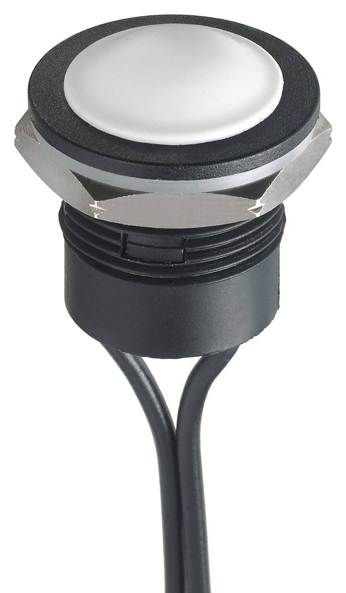 APEM Push Button Switch, Momentary, Panel Mount, 16.2mm Cutout, SPST, 24V dc, IP65, IP67