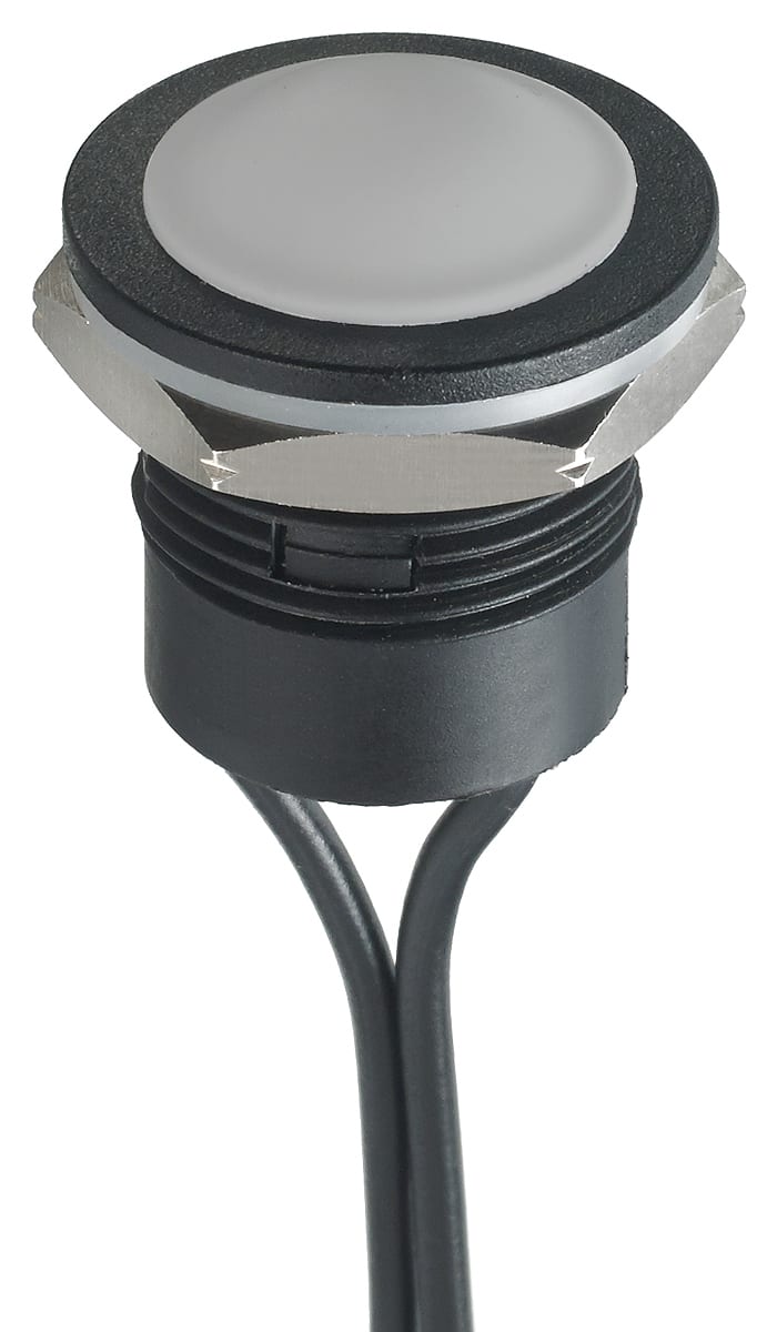 APEM Push Button Switch, Momentary, Panel Mount, 16.2mm Cutout, SPST, 24V dc, IP65, IP67