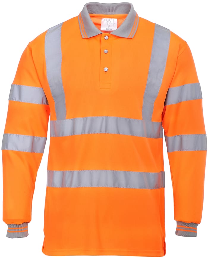 RS PRO Orange Unisex Hi Vis Polo Shirt S