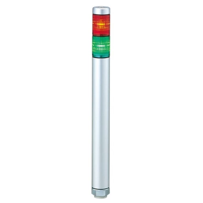 Patlite MP Series Coloured Signal Tower, 2 Lights, 24 V ac/dc, Direct Mount