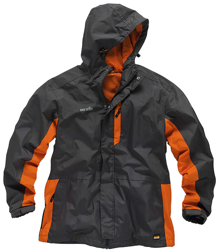 Veste de travail à capuche Polyester Homme Scruffs Worker, Gris/Orange, M