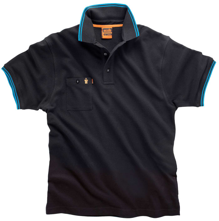 Polo manches courtes Noir/Bleu Homme Worker taille XL, Coton