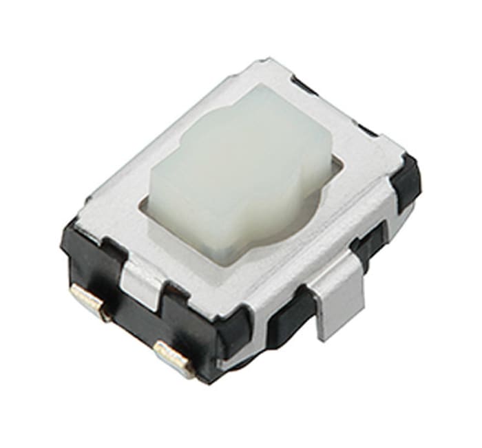 Panasonic White Push Plate Tactile Switch, SPST 20 mA @ 15 V dc 2.6mm Surface Mount