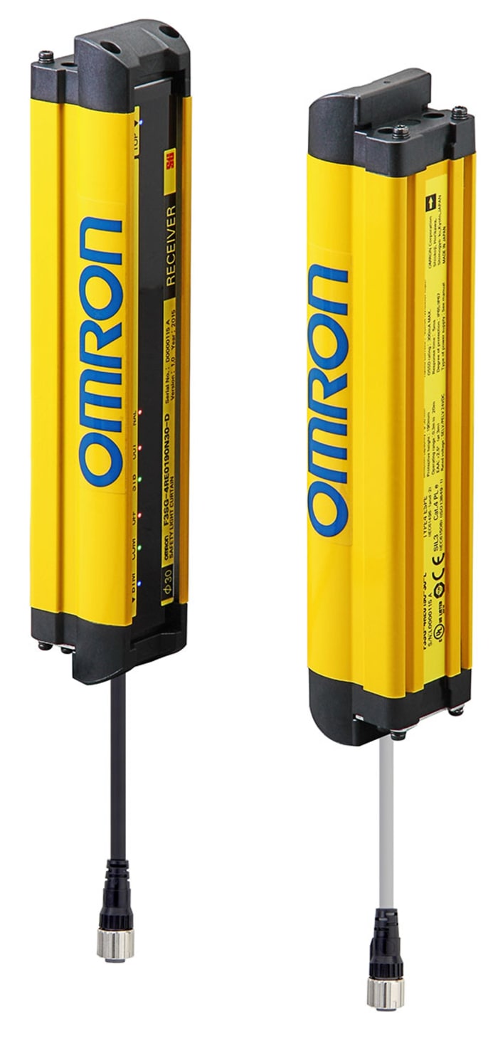 Omron F3SG-RE Series Light Curtain, Sender & Receiver, 8 Beam(s), 30mm Resolution