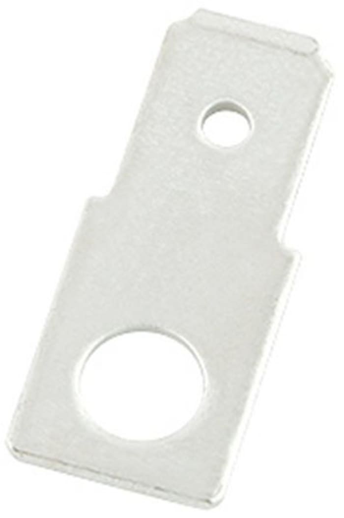 RS PRO Uninsulated Male Spade Connector, PCB Tab, 6.35 x 0.8mm Tab Size